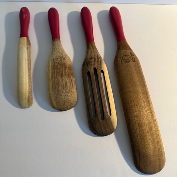 Mad Hungry 4 Piece Acacia Wood Spurtle Set - Picture 3 of 8
